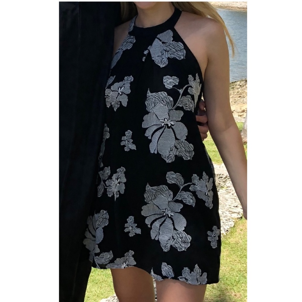 Willow & Clay - Black Floral Halter Dress
